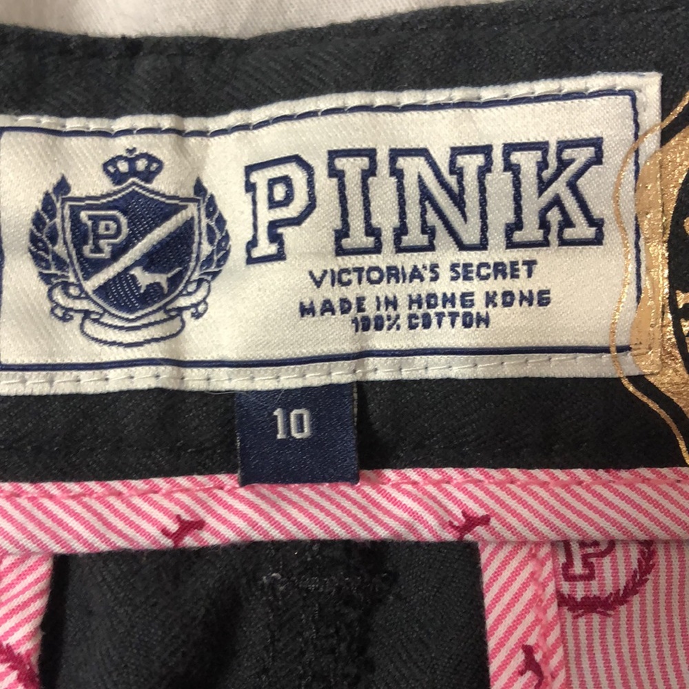 NWT Pink Victoria’s Secret pleated trousers shorts black size 10. New no tags - Picture 5 of 7